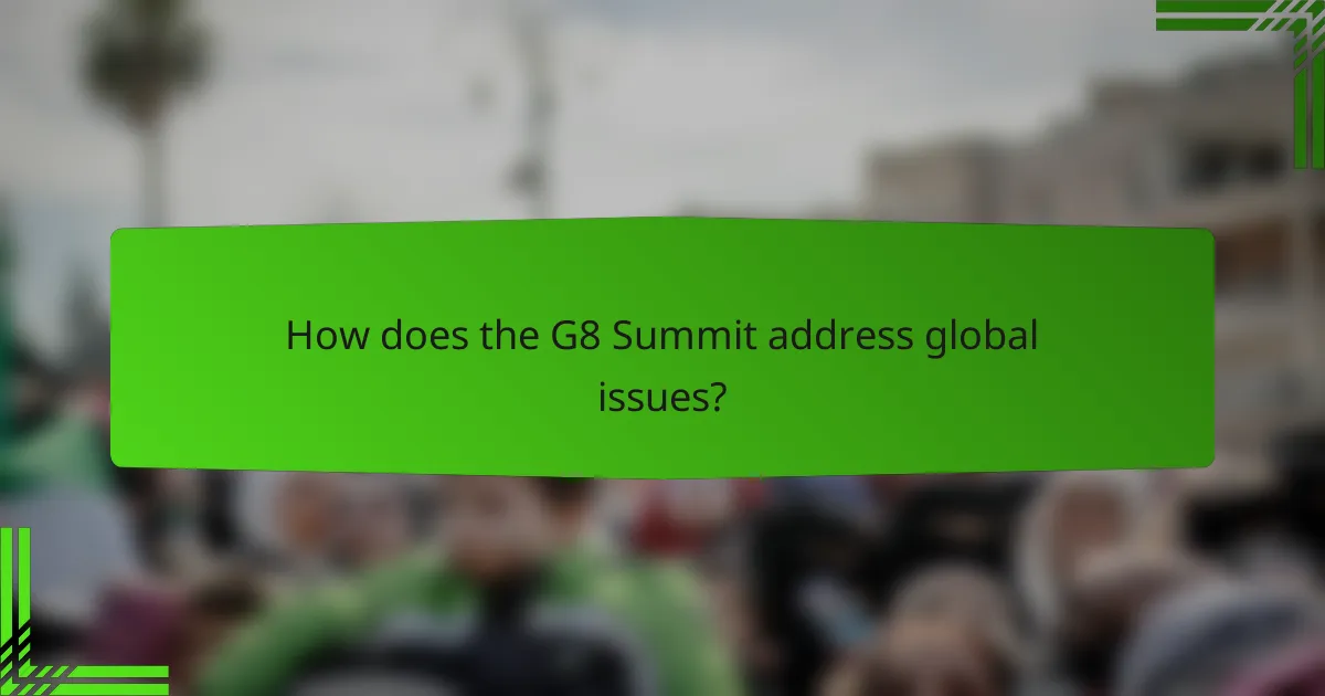 How does the G8 Summit address global issues?