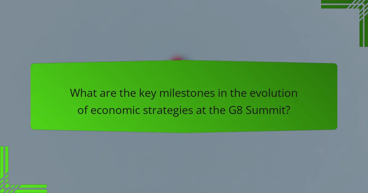 What are the key milestones in the evolution of economic strategies at the G8 Summit?