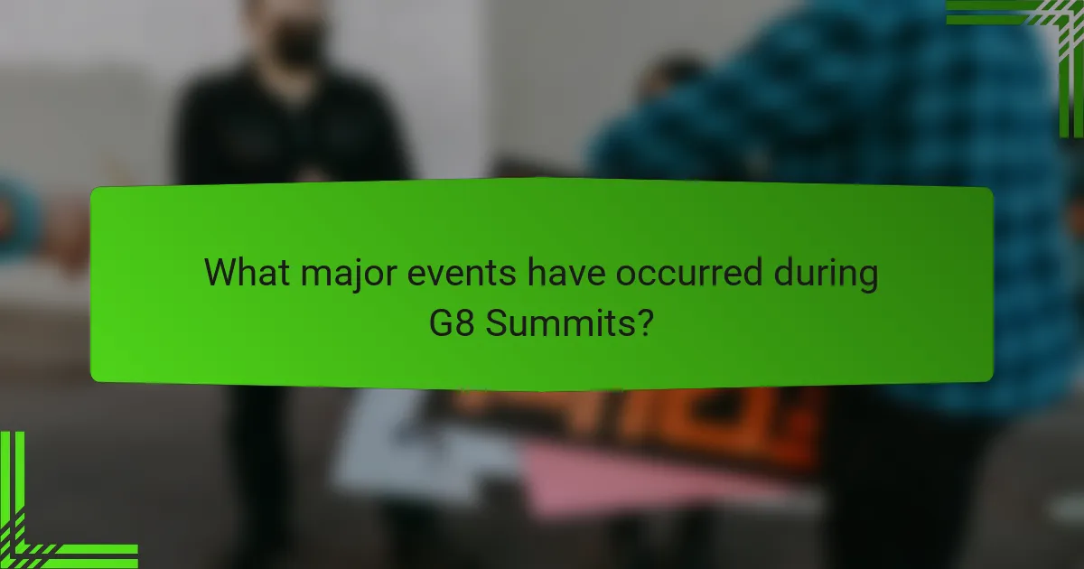 What major events have occurred during G8 Summits?