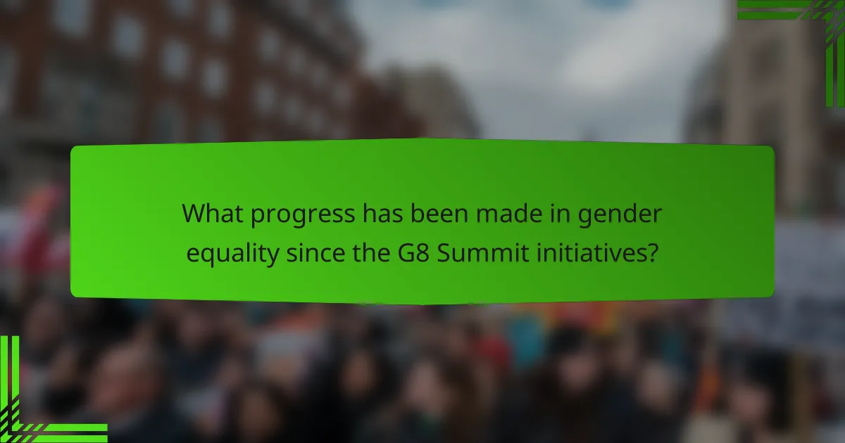 What progress has been made in gender equality since the G8 Summit initiatives?