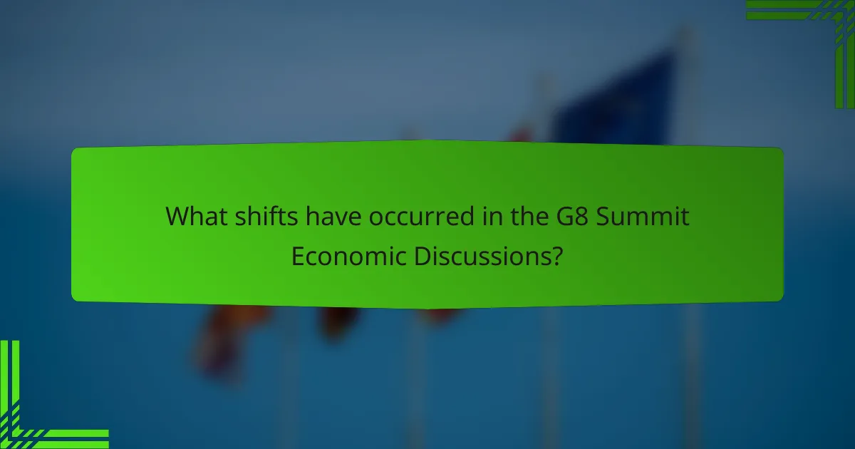 What shifts have occurred in the G8 Summit Economic Discussions?