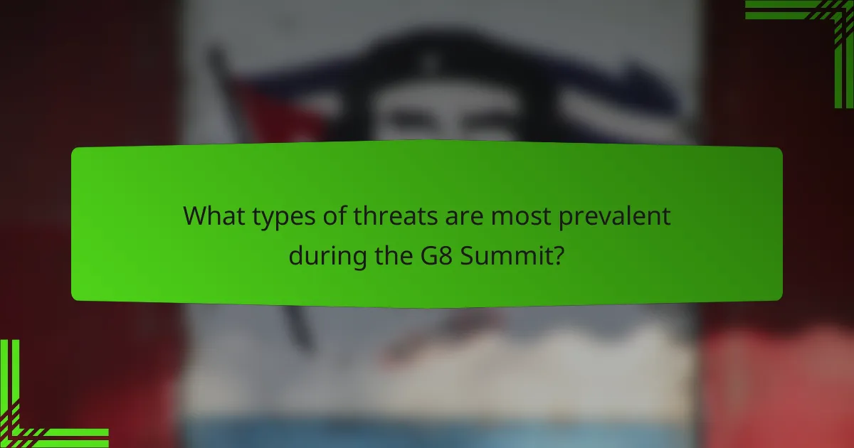 What types of threats are most prevalent during the G8 Summit?